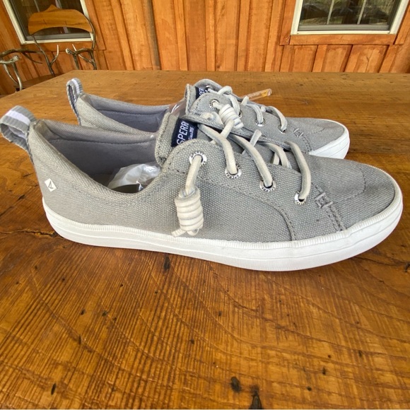 Sperry Crest Vibe Linen Sneaker Gray Women’s  7 Lightweight Breathable Coastal - Picture 5 of 15